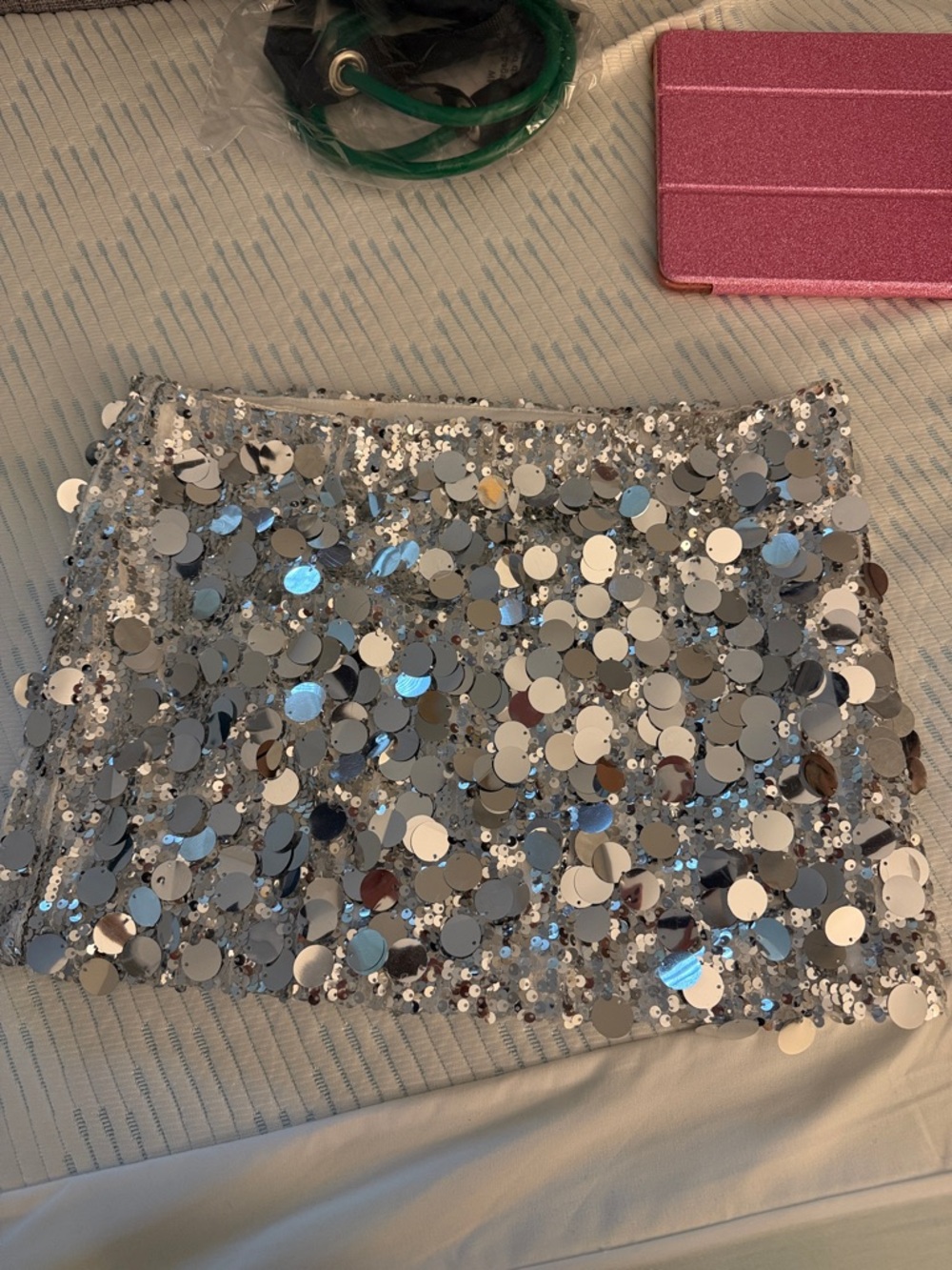 Edikted Silver Sequin Mini Skirt - Sparkling Party Skirt